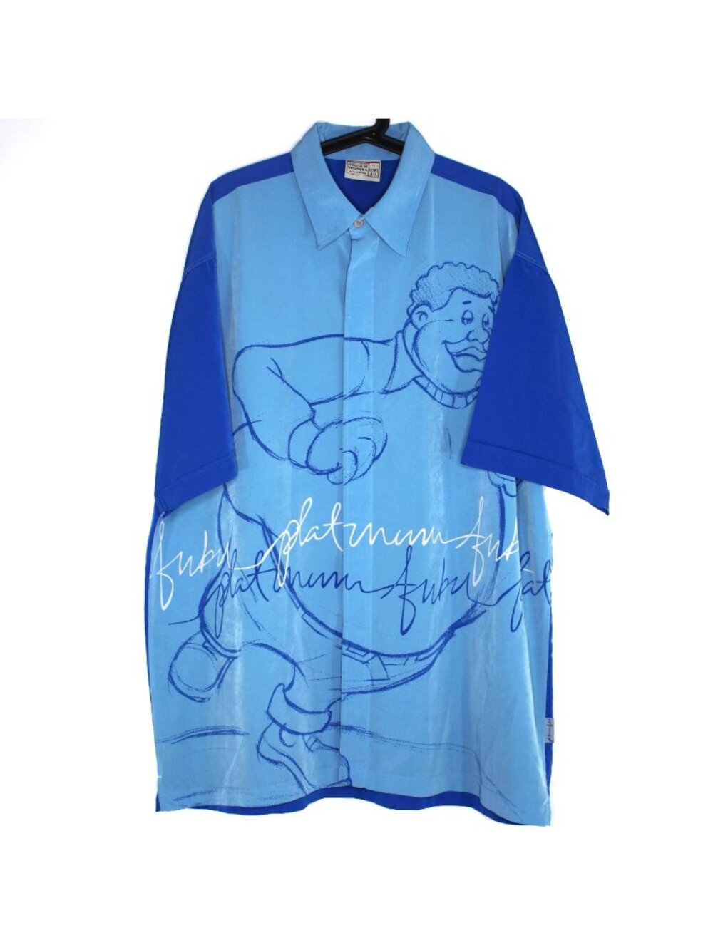 Vintage Platinum Fubu Mens 2XL Y2K Fat Albert Hip Hop Button Up Shirt RARE A1785